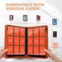 Trading Card Binder with 9 Side Loading Pocket Card Album Hold Up to 540 Cards PU Card Collection Binder, Collectible Albums Card Folder for MTG, TCG, Sports Cards 9-Orange