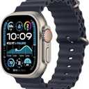 Apple Watch Ultra 2 [GPS + Cellular, 49mm] - Titanium Case with Blue Ocean Band, One Size 