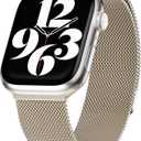 MAGEASY Milanese Band for Apple Watch Series 11, Ultra 3, SE3 - Magnetic iWatch Bands for Women, Strong Magnets | for 44mm 45mm 46mm 49mm Apple Watch 1-7/8/9/10/11/SE2/SE3/Ultra2/Ultra3 (Starlight)