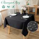 Biscaynebay Textured Fabric Square Tablecloths 54x54 Inch, Black Water Resistant Spill Proof Table Cloth Small Card Folding Table Covers for Dining, Kitchen, Wedding and Parties, Machine Washable