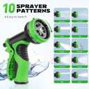 Garden Hose Nozzle with 10 Spray Patterns High Pressure Water Sprayer for Car Washing, Pet Bathing & Lawn Care with Lock Feature & Comfort Grip Fits All 3/4" Standard Hoses Thread
