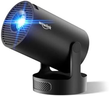 [Built-in Apps & 2025 Upgraded] Mini Projector with WiFi 6 and Bluetooth 5.4 Support 4K 1080P Auto Keystone 180° Rotatable Projector Portable Compatibile with HDMI/TV Stick/Memory Stick/Laptop, Dark