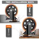 6 Inch Caster Wheels, Casters Set of 4, Heavy Duty Casters with Brake 3000 Lbs, Locking Industrial Swivel Top Plate Casters Wheels for Furniture and Workbench Cart(Two Hardware Kits Include)