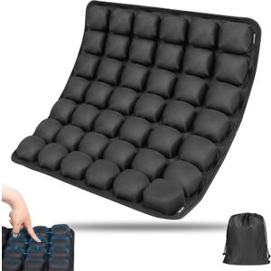 LeMotech Travel Seat Cushion for Airplane, Press-Type Air Inflatable Cushion, Portable Ergonomic Comfort with Non-Skid Bottom for Long Flights, Office, Camping, Wheelchair, Travel, Driving