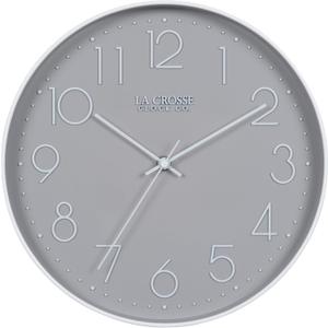 La Crosse Technology 12-Inch Everly Silent Analog Gray Quartz Wall Clock - 404-3831-INT