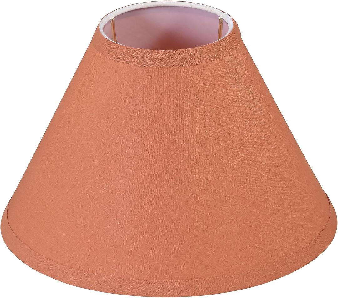 Aspen Creative 56004, Hardback Empire Transitional UNO Lamp Shade, Coral Orange, 4" Top x 10" Bottom x 7" Slant, Slip UNO 33mm