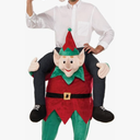 Christmas Carry Ride On Me Shoulder Santa Claus PARTY Mascot Costume Ride On Costume
