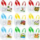 Kacctyen 45 Pcs Farm Animals Color Your Own Goodie Bags Craft Bulk Reusable Coloring Art Party Favor Paint Graffiti Bags for Farm Theme Barnyard Birthday, 9 Styles