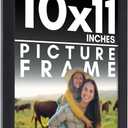 10x11 Frame Black Picture Frame - Complete Modern Photo Frame Includes UV Acrylic Shatter Guard Front, Acid Free Foam Backing Board, Hanging Hardware Wood Wall Frames for Family Photos - no Mat