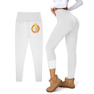 Women's Fleece Lined Leggings Weather Thick Thermal Warm Winter Tights Butt Lift High Waist Tummy Control Yoga Pants, XS
