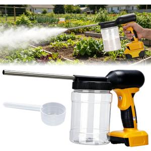 Electric Powder Duster for Diatomaceous Earth Compatible with 20V Dewalt Battery (Battery Not Included), 4-Speed Adjustable Cordless Powder Sprayer, 1L Large Capacity Dust Applicator