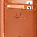 FurArt Slim Minimalist Wallet, Front Pocket Wallets, RFID Blocking, Credit Card Holder for Men (small, Camel Vintage)