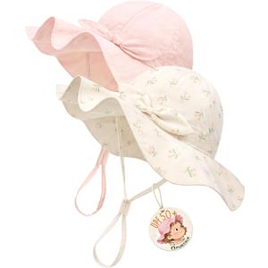 FURTALK Baby Girl Sun Hat UPF 80+ Wide Brim Toddler Beach Hats Sun Protection