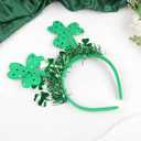 2 x Doneace St. Patrick's Day Headband Green Clover Hair Bands Shamrock Head Bopper Hair Accessory for Women Irish Costume Headbands Parade Party Favors