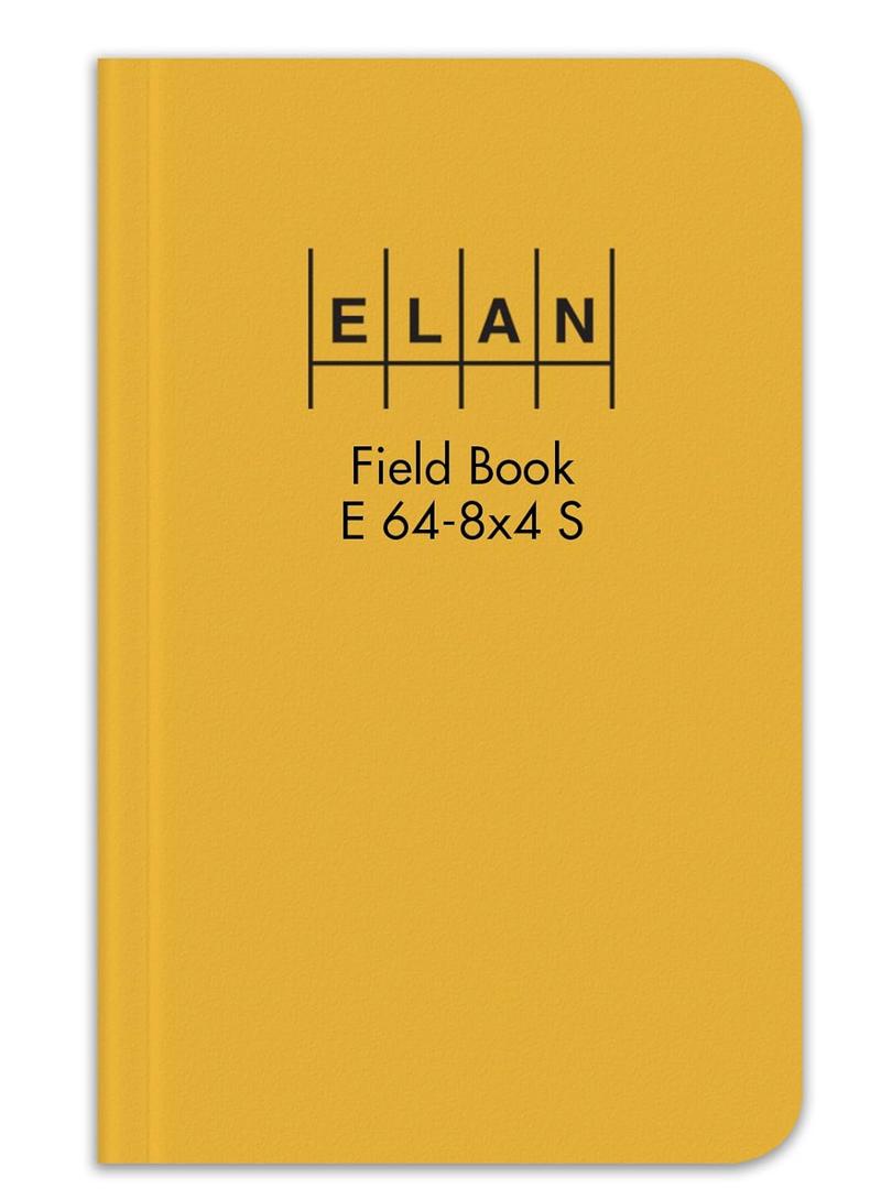 Elan Publishing Company E64-8x4S Sewn Field Surveying Book 4  x 7  Yellow Stiff Cover (Pack of 12)