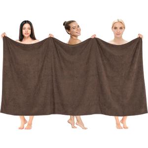 Cotton Paradise 100% Cotton 40x80 Oversized Bath Sheet, Extra Large Turkish Bath Towels for Bathroom, Brown Bathsheet