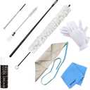 Flute Care Kit - Complete Set Including Brush, Swab, Rod, Screwdriver, Grease, Gloves & Cloth (White)