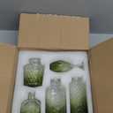 5pcs Green Glass Bud Vase Set, Small Flower Vases for Centerpieces in Bulk, Mini Vintage Vase for Home, Wedding, Table Decor