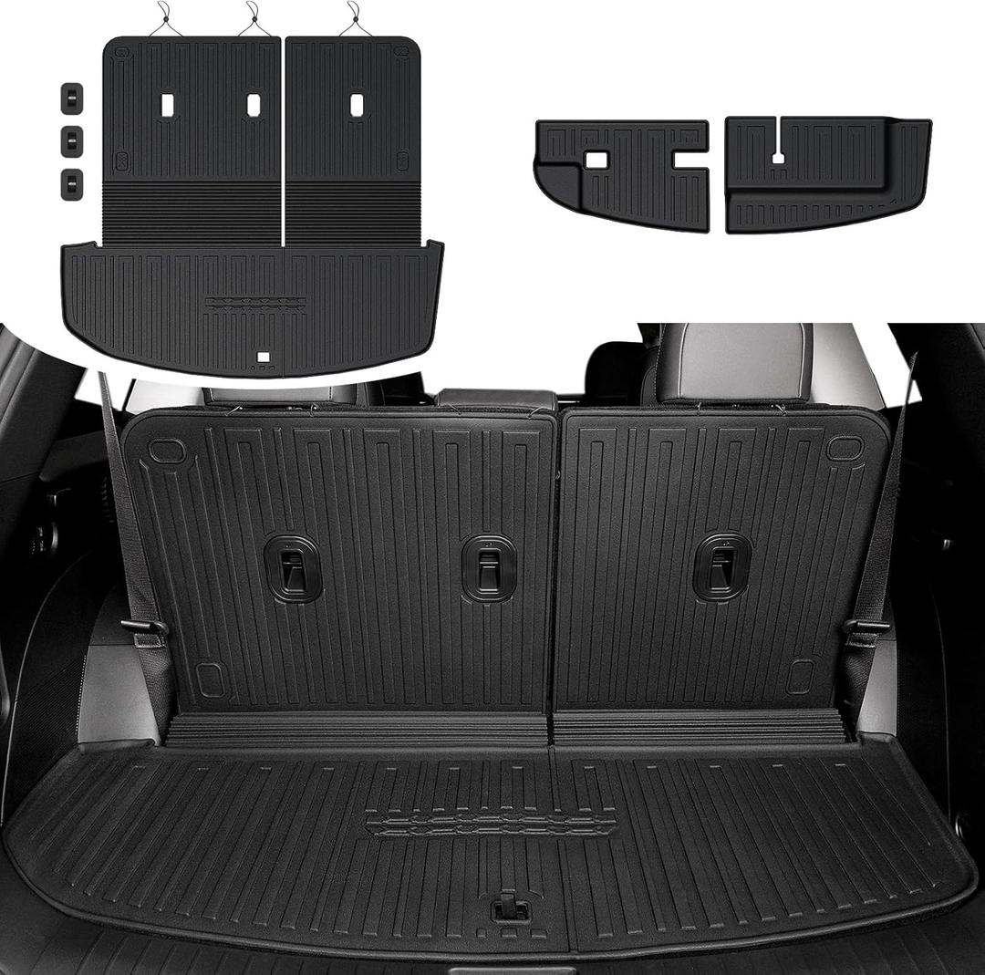 Cargo Mat for 2026 Hyundai Palisade 7/8 Seat (Only Gas), All Weather TPE Durable Cargo Liner with Backrest Mat and Lower Trunk Mat for Hyundai Palisade