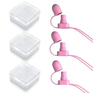 2 x [3 Packs with Case] Food Pouch Topper No Spill No Squeeze Baby Food Pouch Topper Anti Spill Softsip Food Pouch Tops for Baby Toddler Food Pouch Toppers No Spill (Pink with Case)