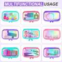 5 x Sanwuta 6 Pcs Clear Hard Zipper Case Plastic Zipper Pouches Transparent Makeup Bag Pencil Case Pouches Toiletry Diaper Bag for Travel Toy Storage Organizer Bins(Holographic,5 x 3 x 2 Inch)