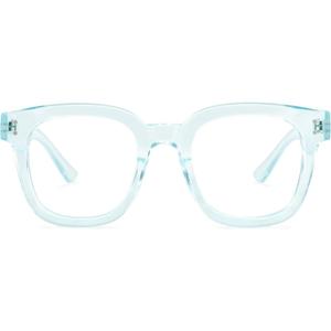 Madison Avenue Oversized Blue Light Blocking Glasses for Women Fashion Blue Light Blockers Anti Eyestrain & UV Protection Computer Eyeglasses (Light Blue)