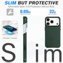 SHIELDON Genuine Leather Case for iPhone 17 Pro 6.3" 2025 | Compatible with Magsafe, Camera Button Updated, Magnetic Wireless Charging, Slim Fit, Shockproof, Metal Button, Protective Cover - Evergreen