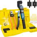 BLIKA 10 Ton Hydraulic Crimping Tool and Cable Cutter, Hydraulic Wire Battery Cable Lug Terminal Crimper Crimping Tool with 11 Dies, Wire Swaging Tool for 1/8" to 3/16" Cable Railing Hardware