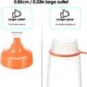 Plastic Condiment Squeeze Bottles for Sauces Wide Mouth - Salad Dressing Bottle Dispenser for Sauce Cooking Oil Ketchup Syrup Liquids Griddle Paint Mustard Resin (3-Pack (orange), 10, ounces)