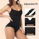 Shapewear, Bodysuit for Women, Tummy Control Bodysuit with Adjustable Straps, Seamless Snatched Body Shaper (Black, S)