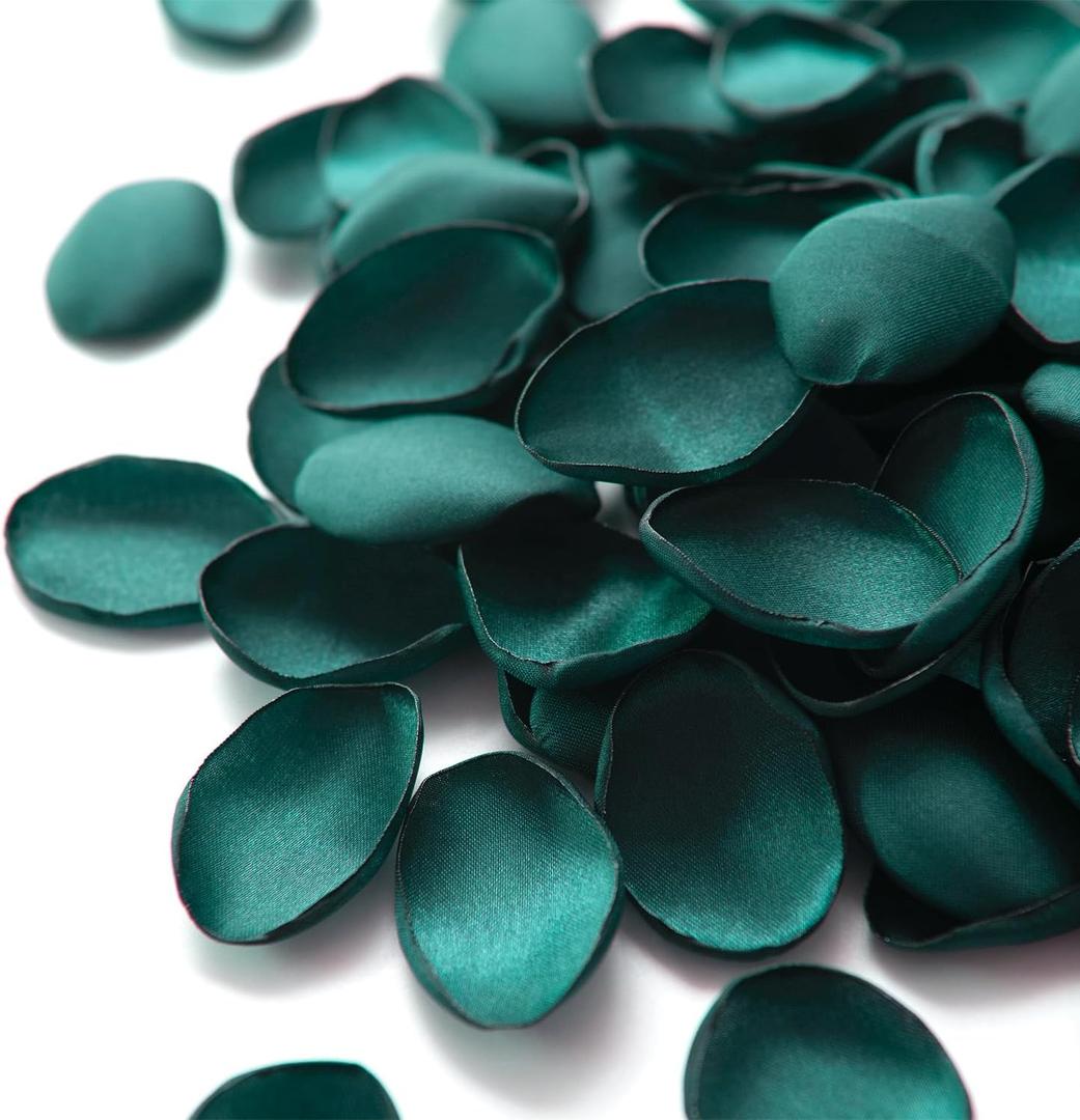 Ling's moment Rose Petals, Silk Flower Petals for Wedding/Aisle/Flower Girl Baskets/Table Centerpiece Dcor,etc.Dark Teal 200pcs