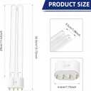 2 Pack 24 Watts UV Light Bulbs, 12.7" 2G11 Base-4 Pin UVC Light Bulb Replacement for Pond Clarifier, Aquarium Clarifier, Koi Fish Pond, Fish Tank, Air Purifier