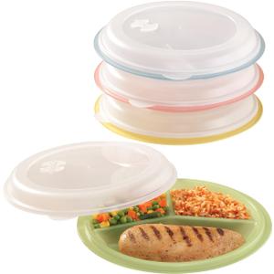 Miles Kimball Divided Plates And Food Storage Containers - Set Of 4