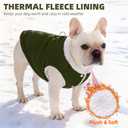 PUPTECK Dog Winter Coat, Warm Fleece Pet Jacket with Harness Built in, Water Resistant Windproof Collar Dog Puffer Vest, Doggy Snowsuits for Small Medium Dogs Cold Weather Apparel Outdoor, Green S