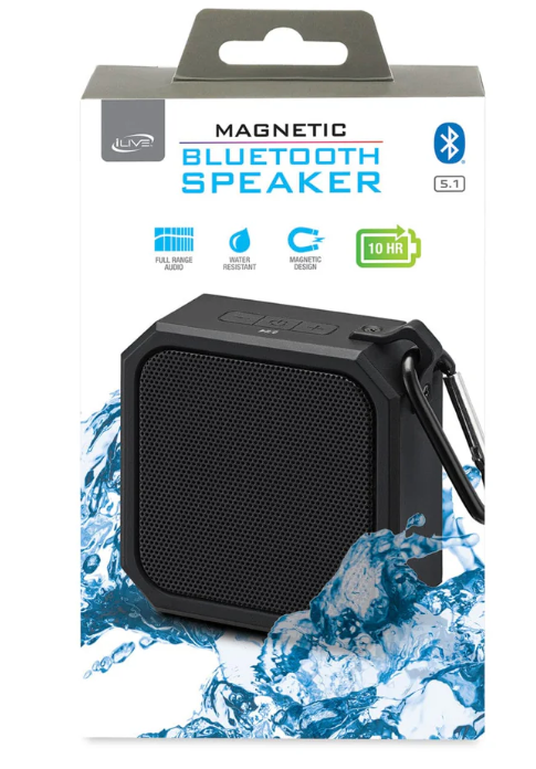 iLive - Magnetic Water Resistant Bluetooth Speaker - Black