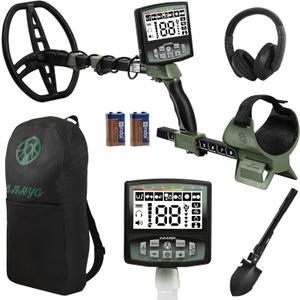 Professional Metal Detector for Adults,12" IP68 Waterproof Search Coil with LCD Backlight,5 Modes Gold Detector,Advanced DSP Chip&High Accuracy System for Beach/Gold Hunting (Black&Green)