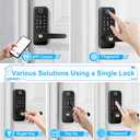 Keyless Entry Fingerprint Smart Door Lock with Handle, Digital Electronic Lock with Touchscreen Keypad, Electric Door Knob for Exterior Interior Entry/ Bedroom Front Doors, Built-in WiFi