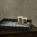 Leather Decorative Tray with Unique Animal Pattern, Organizer for Living Room Coffee Table, Ideal for Candle, Perfume, and Cosmetic Storage (14.8" x 10.2" x 1.4")