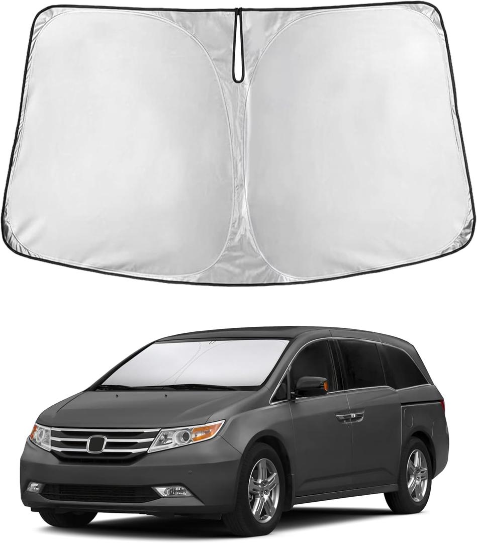 EcoNour Windshield Sunshade Compatible for Honda Odyssey 2011-2015 2016 2017, Sun Visor for Front Windshield & Window Sun Shade Cover, UV Heat Blocker & Protector, Car Accessories