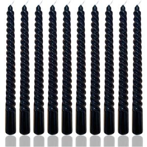 2 x 10 Inch Black Spiral Taper Candle Set, 10 Pack Unscented Candlesticks for Fall Decor Autumn Prayer Halloween Decor Rituals Meditation Fall Seasonal Decoration