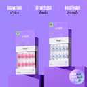 Kiss CORE, Press On Nails, Nail glue included, 'Shining Bright', Pink, Short Size, Almond Shape, Includes 32 Nails, 2g glue, 1 Manicure Stick, 1 Mini File