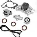 Timing Belt Kit with Water Pump Compatible with Toyota Camry Highlander Sienna Solara 2001-2010, Fits 3.0L 1MZFE & 3.3L 3MZFE V6 Engines, Replaces TKT-026