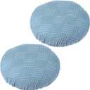 PATIKIL Stool Covers Round, 2 Pcs Elastic Bar Stool Covers Washable Stool Cushion Slipcover Stretchy Bar Chair Seat Cover for 14-18 Inch Chair, Dark Blue