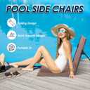 Gugxiom 2 Pcs Foldable Pool Chairs, Portable Outdoor Chair for Poolside, Beach Chairs for Beach Poolside Camping Picnic Lawn Accessories (Brown)