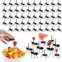 60 Pcs Ant Toothpicks Fruit Dessert Forks, Reusable Fruit Picks Animal Appetizer Forks for Snack Cake Dessert for Kitchen Halloween Birthday Party
