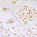 Sew on Rhinestones 205 PCS Glass Mixed Shapes Sew on Crystal Gems Flatback with Silver Claw for Jewelry Crafts Clothes Shoes Costume (Champagne Rhinestones)