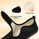 LeIsfIt Womens Slippers Wide Diabetic Shoes Adjustable Arthritis Edema House Shoes Indoor Outdoor Slippers, Size 37 (Black)