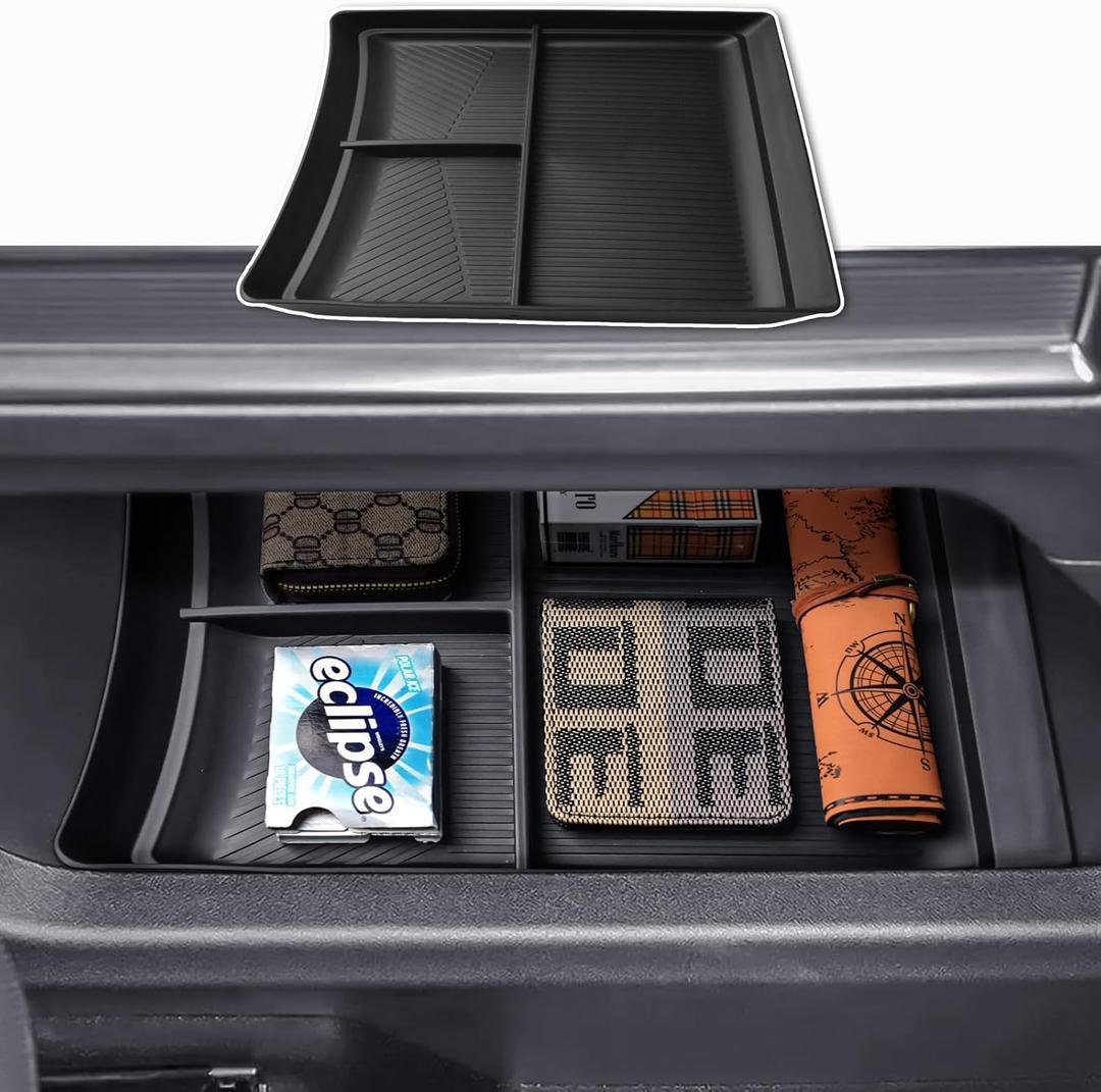 HGWEI Lower Center Console Organizer Compatible with GMC Hummer EV Pickup/SUV 2023 2024 2025 2026 Accessories, Floor Armrest Storage Box Insert Tray Interior Compartment Divider, Black