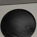 PATIKIL Wood Serving Tray 12 Inch, Round Decorative Platter for Home Decor Kitchen Table Candle Holder, Black