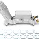 Upgrade Full Aluminum Engine Oil Filter Housing Oil Cooler Kit with Gaskets & Sensors Compatible with 2017-2018 Chrysler 200/300 Dodge Charger Avenger Journey Wrangler Ram Promaster 3.2 3.6 V6
